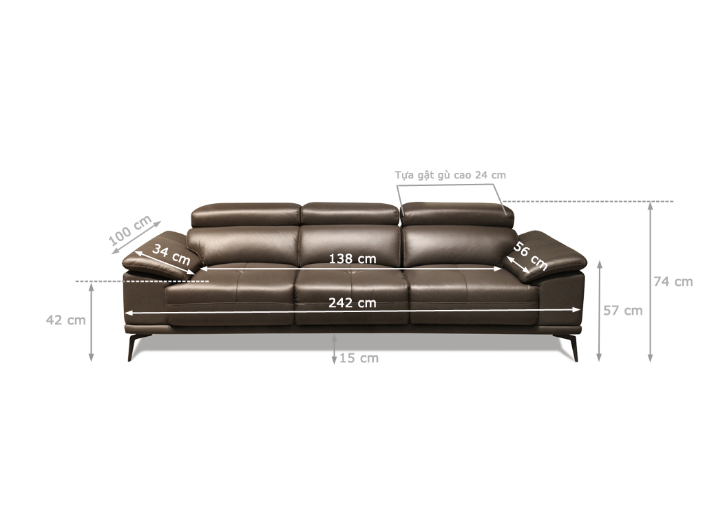 Bộ sofa da thật D50 Malaysia NFH2257 S1/S3.5/Đôn