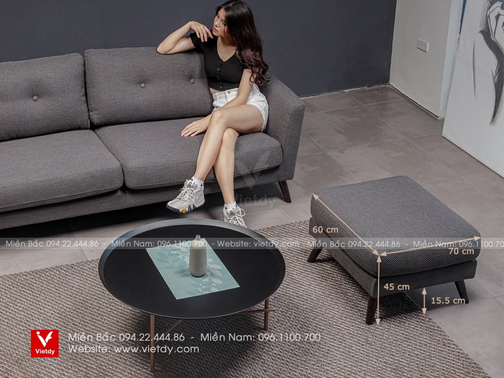 Đôn sofa vải nỉ Ý CASA CD-5051