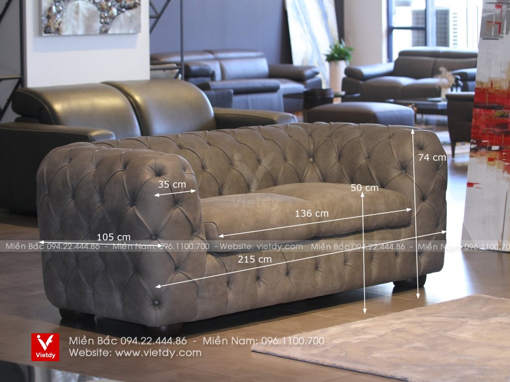 Bộ sofa da bò Italia Lord Cat 600
