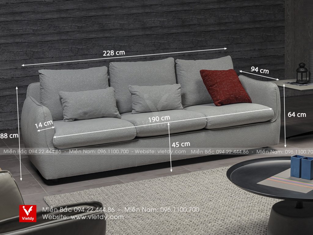 Sofa vải nỉ KUKA KF2050 S3.5