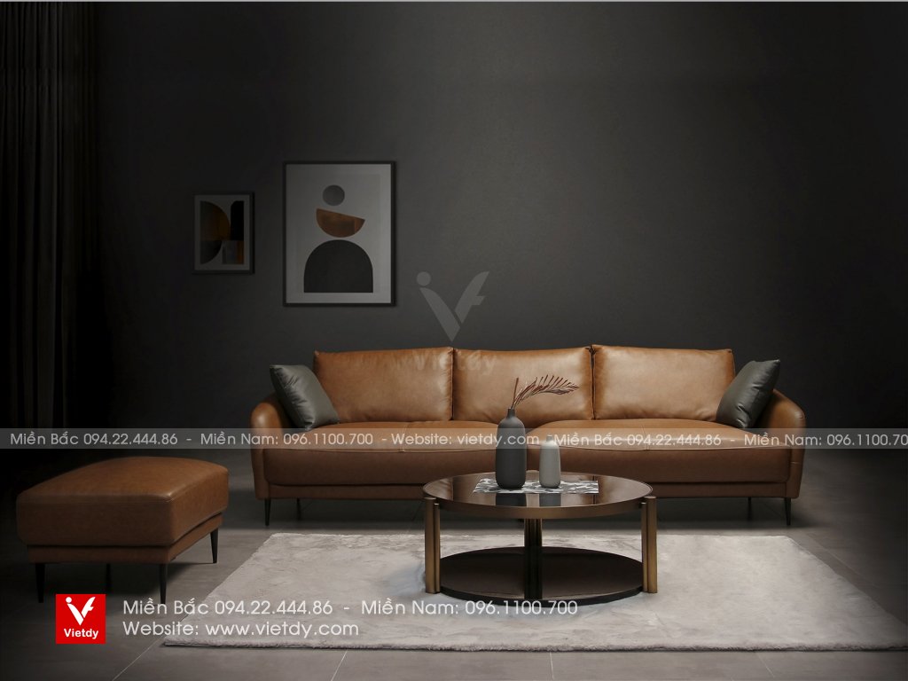 Bộ sofa da thật D50 WELIKES ZM767 S3/Đôn