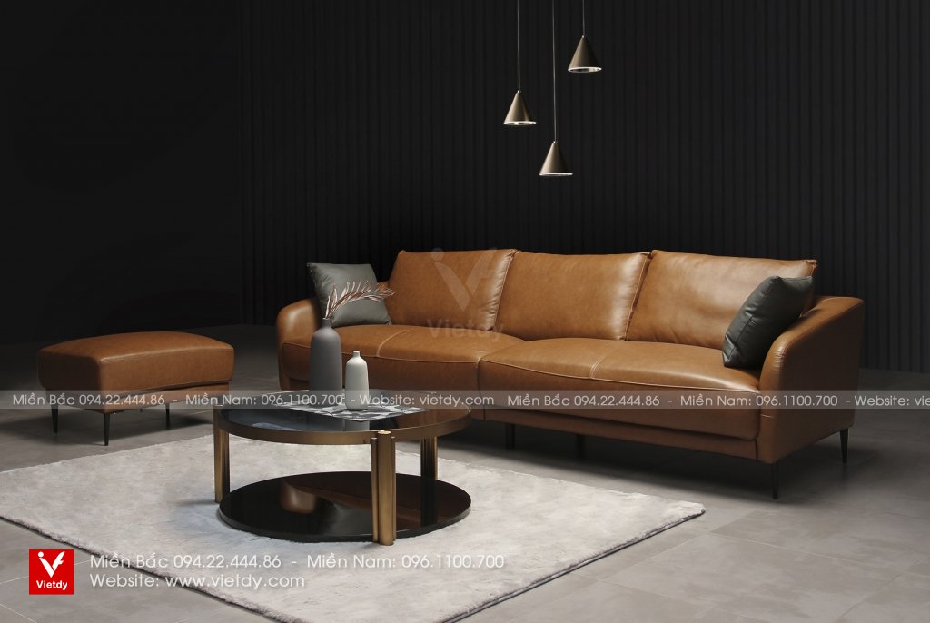 Bộ sofa da thật D50 WELIKES ZM767 S3/Đôn